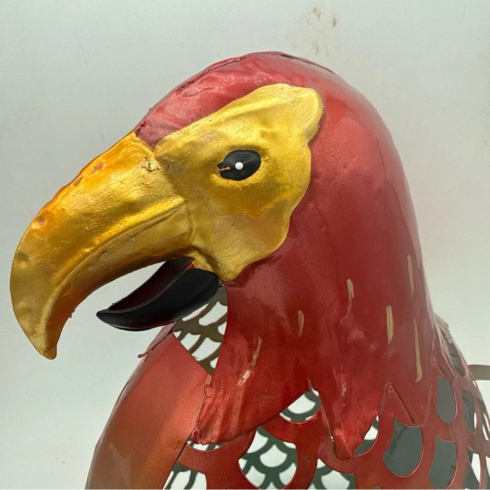 Pink Zebra Metal Colorful Parrot Warmer Wax Melt Shade Decor Art 9.5